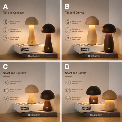 Wooden Mushroom Table Lamp