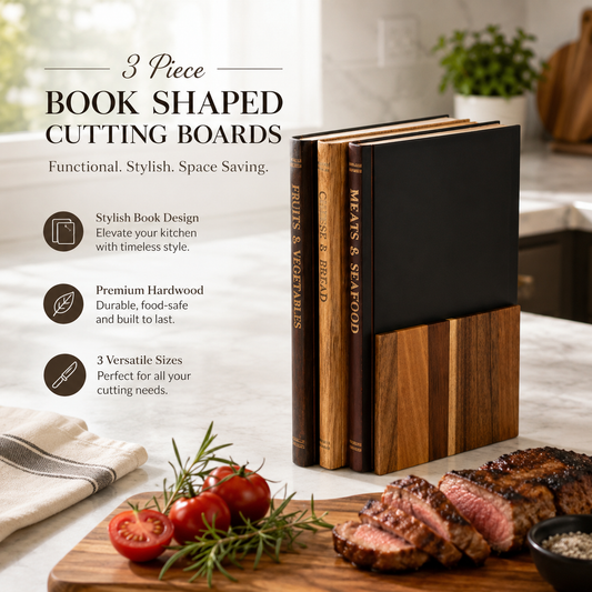 3 Piece Book Shaped Cutting Boards