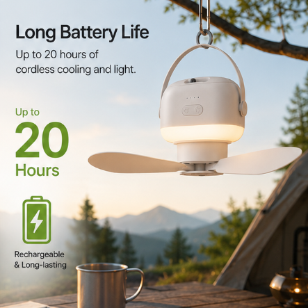 Outdoor Camping Fan with Light